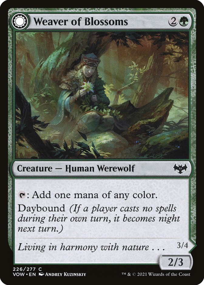Weaver of Blossoms // Blossom-Clad Werewolf VOW-226 Innistrad: Crimson Vow Magic card