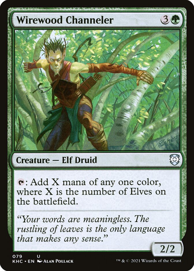 Wirewood Channeler KHC-79 Kaldheim Commander Magic card