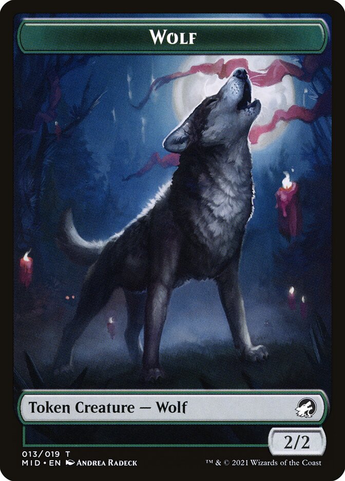 Wolf TMID-13 Innistrad: Midnight Hunt Tokens Magic card