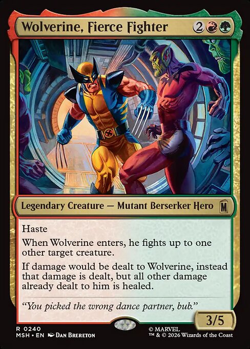 Wolverine, Fierce Fighter MSH-240 Marvel Super Heroes Magic card