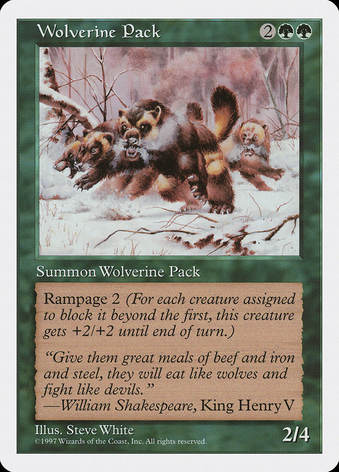 Wolverine Pack 5ED-344 Fifth Edition Magic card