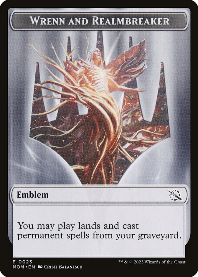 Wrenn and Realmbreaker Emblem TMOM-23 March of the Machine Tokens Magic card