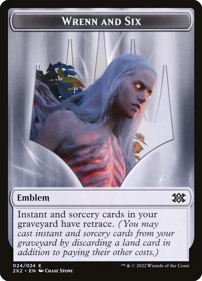 Wrenn and Six Emblem T2X2-24 Double Masters 2022 Tokens Magic card