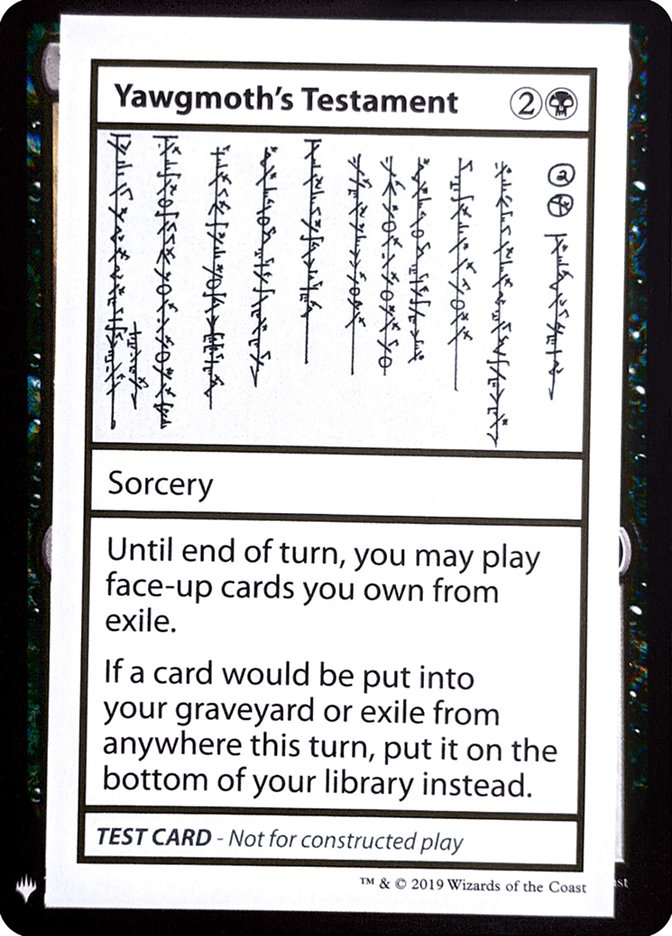 Yawgmoth's Testament CMB1-52 Mystery Booster Playtest Cards 2019 Magic card
