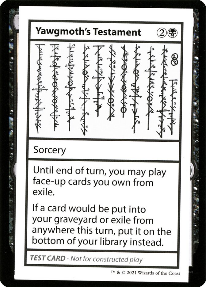 Yawgmoth's Testament CMB2-52 Mystery Booster Playtest Cards 2021 Magic card
