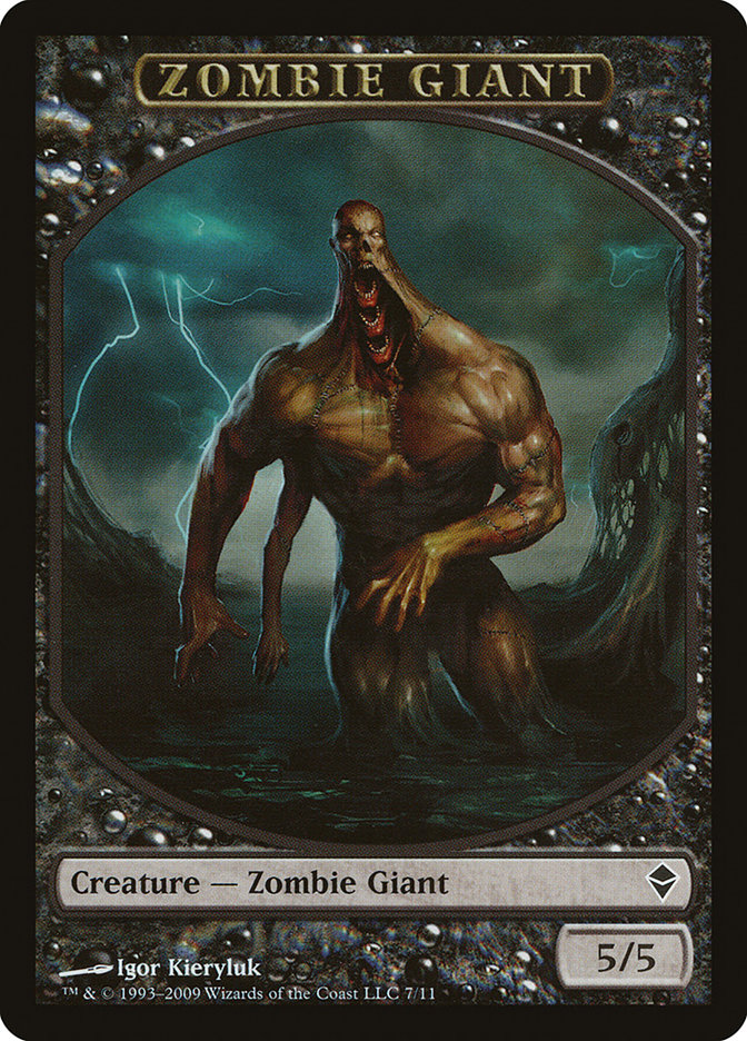 Zombie Giant TZEN-7 Zendikar Tokens Magic card