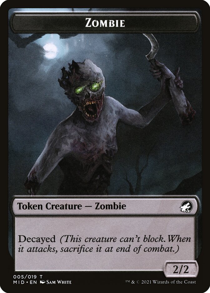 Zombie TMID-5 Innistrad: Midnight Hunt Tokens Magic card