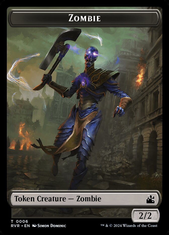 Zombie TRVR-6 Ravnica Remastered Tokens Magic card