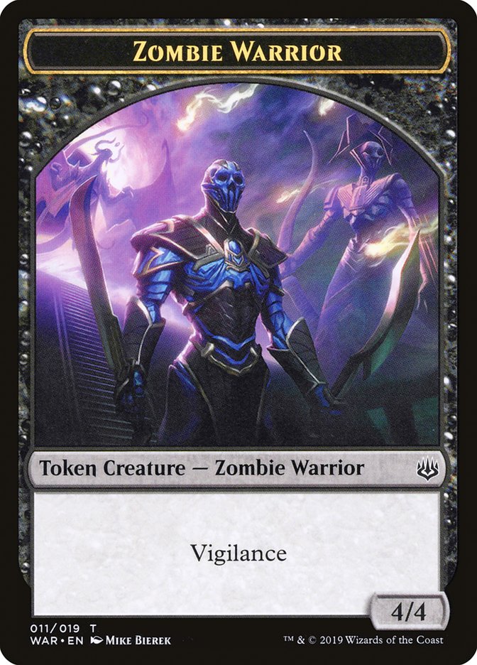 Zombie Warrior TWAR-11 War of the Spark Tokens Magic card