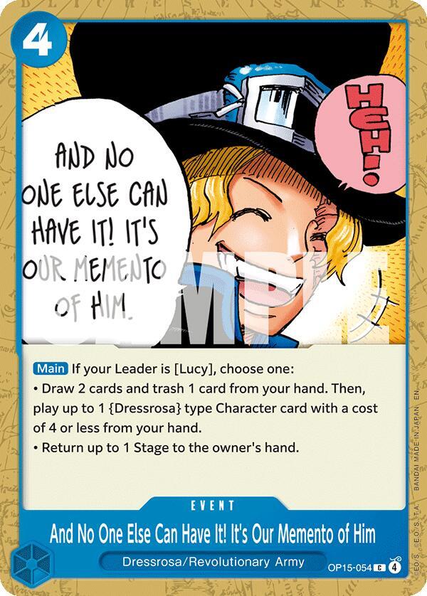 And No One Else Can Have It! It's Our Memento of Him OP15-054 Adventure on Kami's Island Card