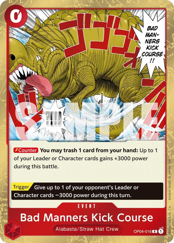 Bad Manners Kick Course (Reprint) OP04-016 Premium Booster -The Best- Vol. 2 Card