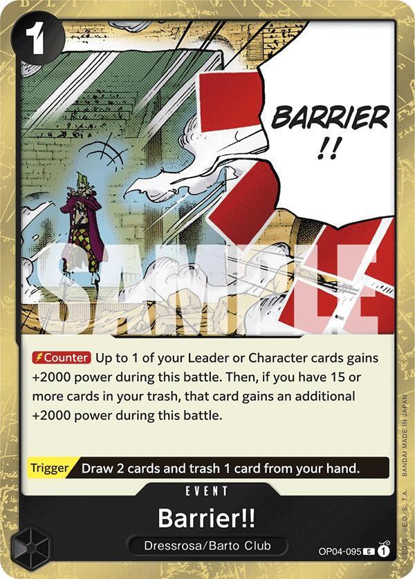 Barrier!! (Jolly Roger Foil) OP04-095 Premium Booster -The Best- Card