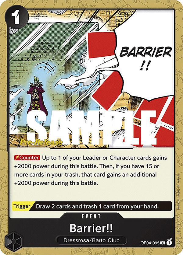 Barrier!! OP04-095 Kingdoms of Intrigue Pre-Release Cards Card