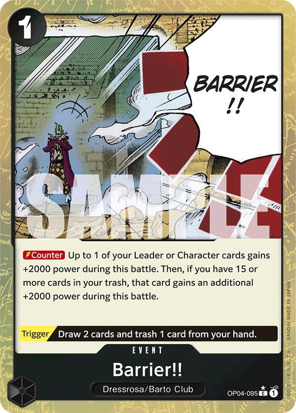 Barrier!! (Textured Foil) OP04-095 Premium Booster -The Best- Card