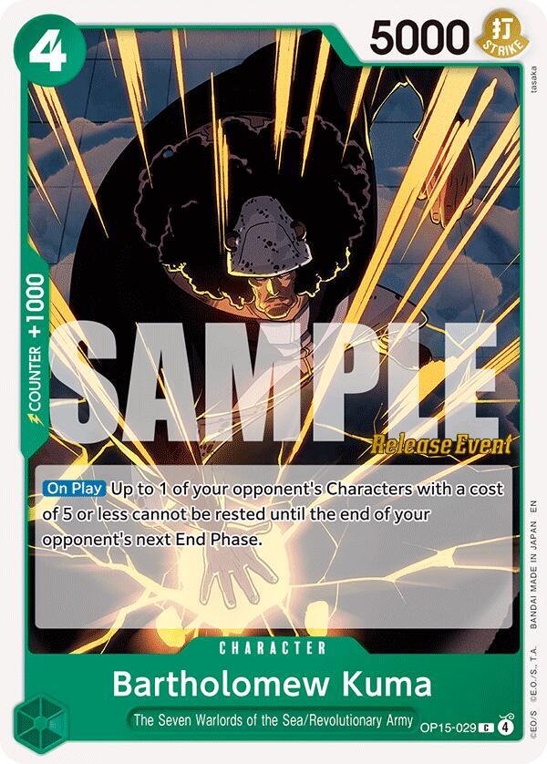Bartholomew Kuma (OP15-029) OP15-029 Adventure on Kami's Island Release Event Cards Card