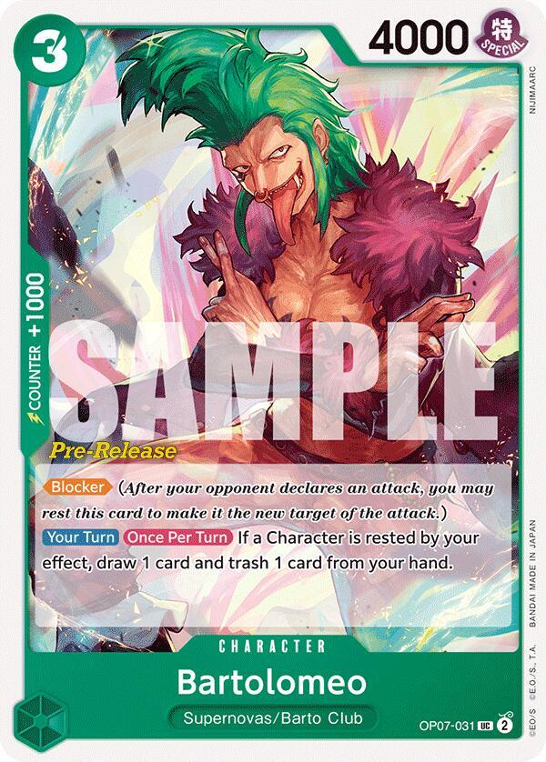 Bartolomeo OP07-031 500 Years in the Future Pre-Release Cards Card