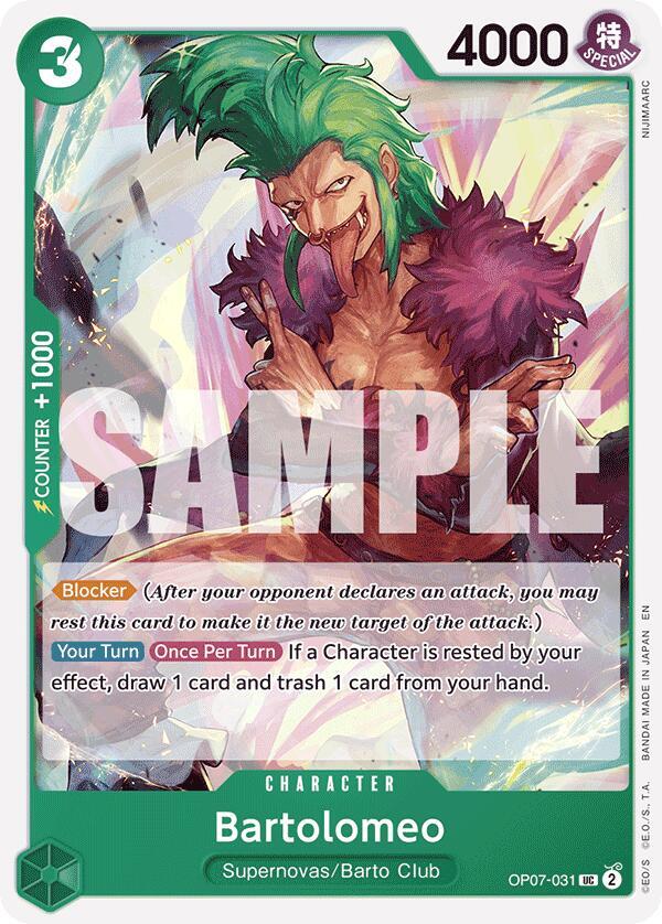 Bartolomeo (Reprint) OP07-031 Starter Deck 24: GREEN Jewelry Bonney Card