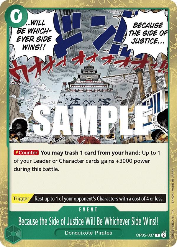 Because the Side of Justice Will Be Whichever Side Wins!! OP05-037 Awakening of the New Era Card