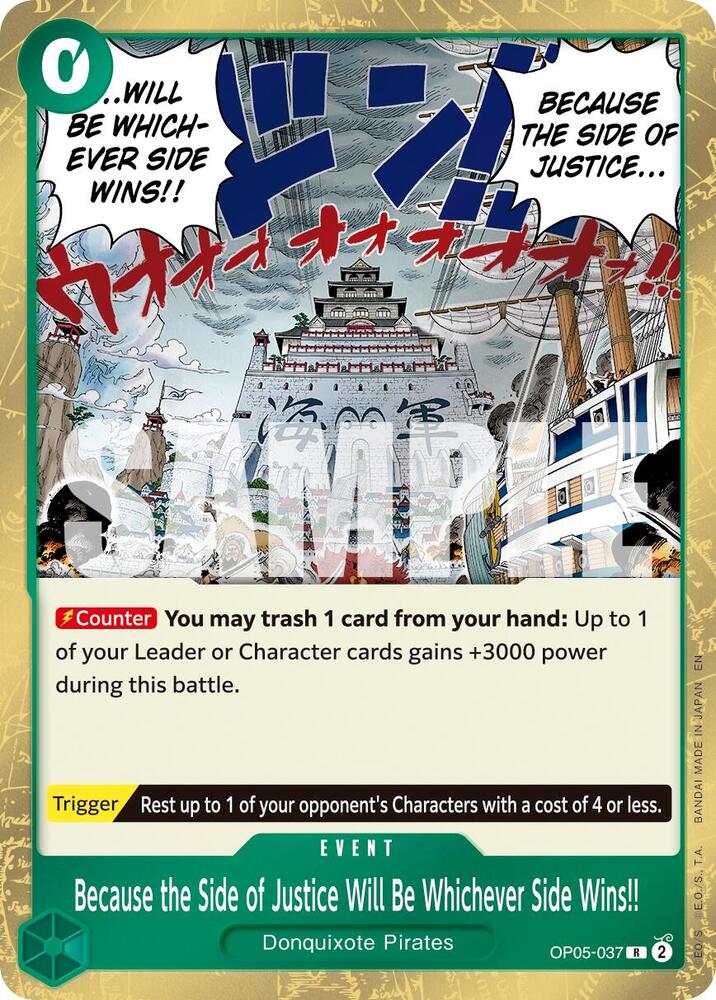 Because the Side of Justice Will Be Whichever Side Wins!! (Reprint) OP05-037 Premium Booster -The Best- Vol. 2 Card