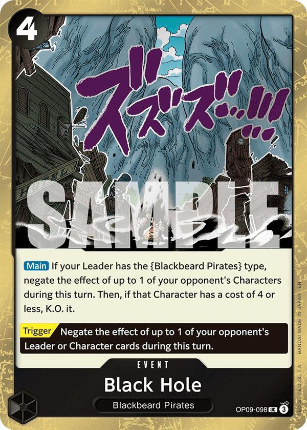 Black Hole (Pirate Foil) OP09-098 Premium Booster -The Best- Vol. 2 Card