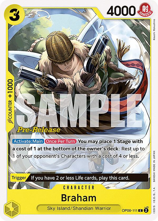 Braham OP06-111 Wings of the Captain Pre-Release Cards Card