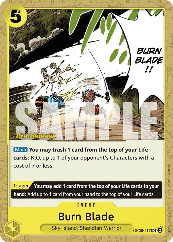 Burn Blade OP08-117 Two Legends Pre-Release Cards Card