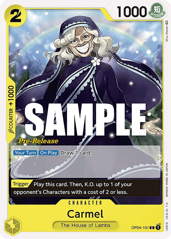 Carmel OP04-101 Kingdoms of Intrigue Pre-Release Cards Card