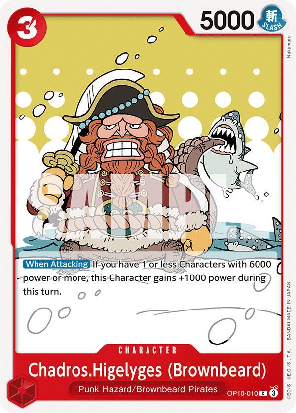 Chadros.Higelyges (Brownbeard) OP10-010 Royal Blood Card