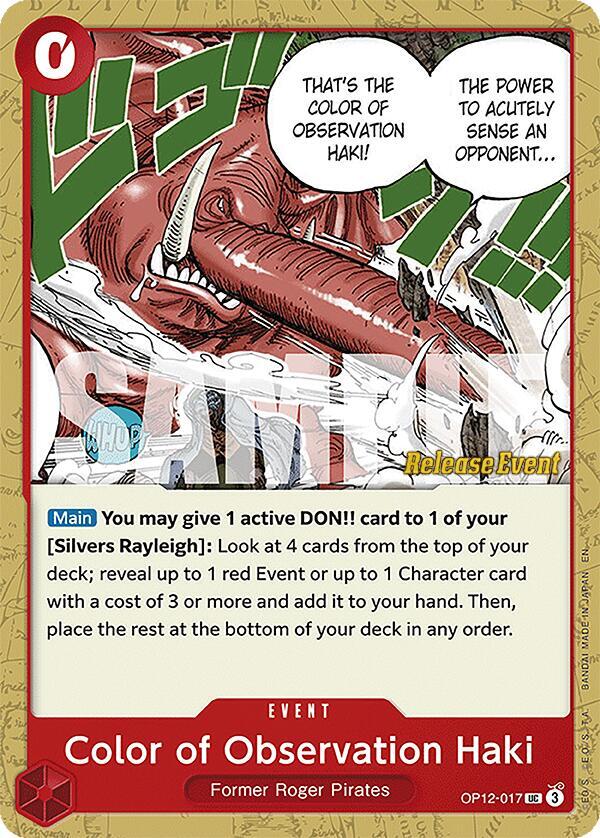 Color of Observation Haki OP12-017 Legacy of the Master Release Event Cards Card