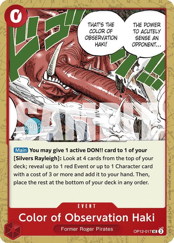 Color of Observation Haki OP12-017 Legacy of the Master Card