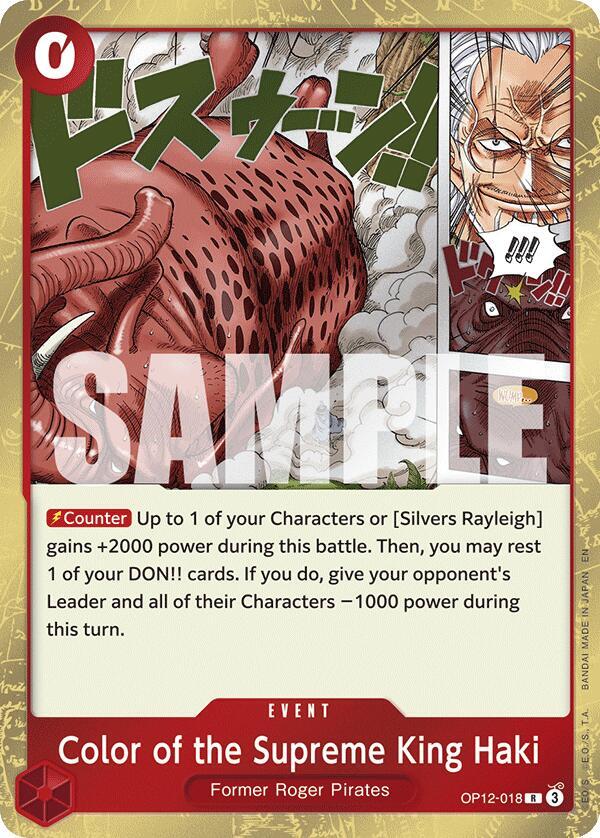 Color of the Supreme King Haki OP12-018 Legacy of the Master Card