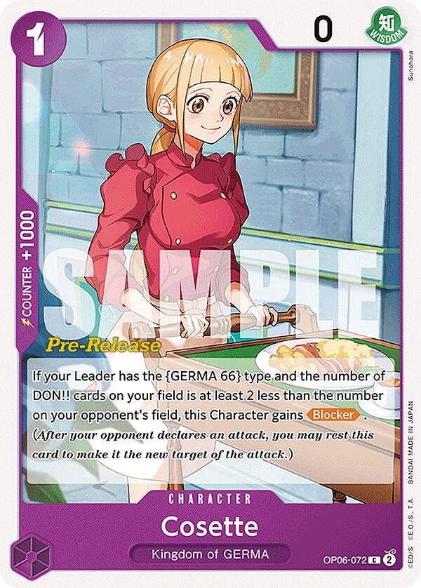 Cosette OP06-072 Wings of the Captain Pre-Release Cards Card