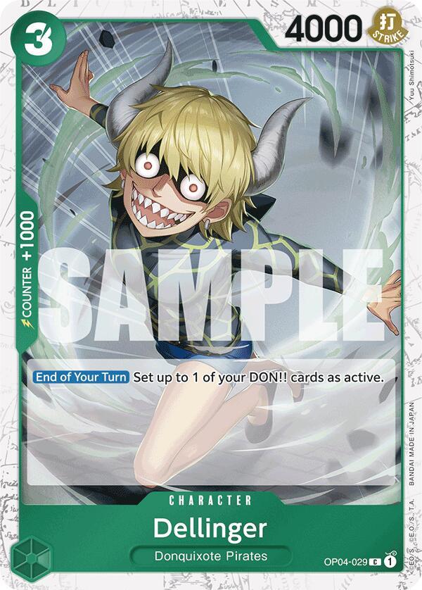 Dellinger (Jolly Roger Foil) OP04-029 Premium Booster -The Best- Card