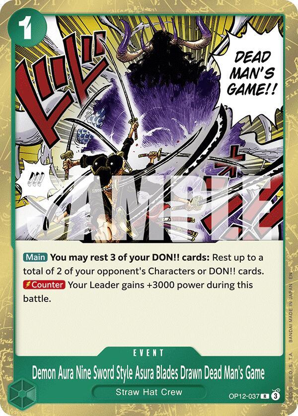 Demon Aura Nine Sword Style Asura Blades Drawn Dead Man's Game OP12-037 Legacy of the Master Card