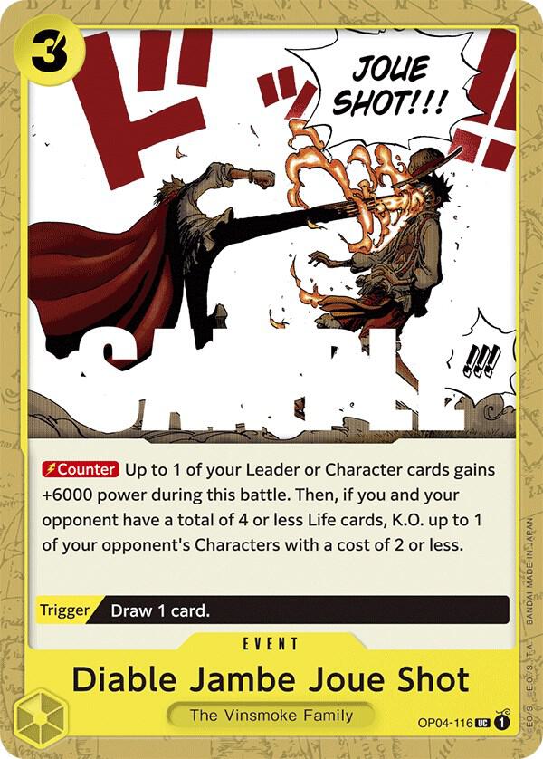 Diable Jambe Joue Shot OP04-116 Kingdoms of Intrigue Card