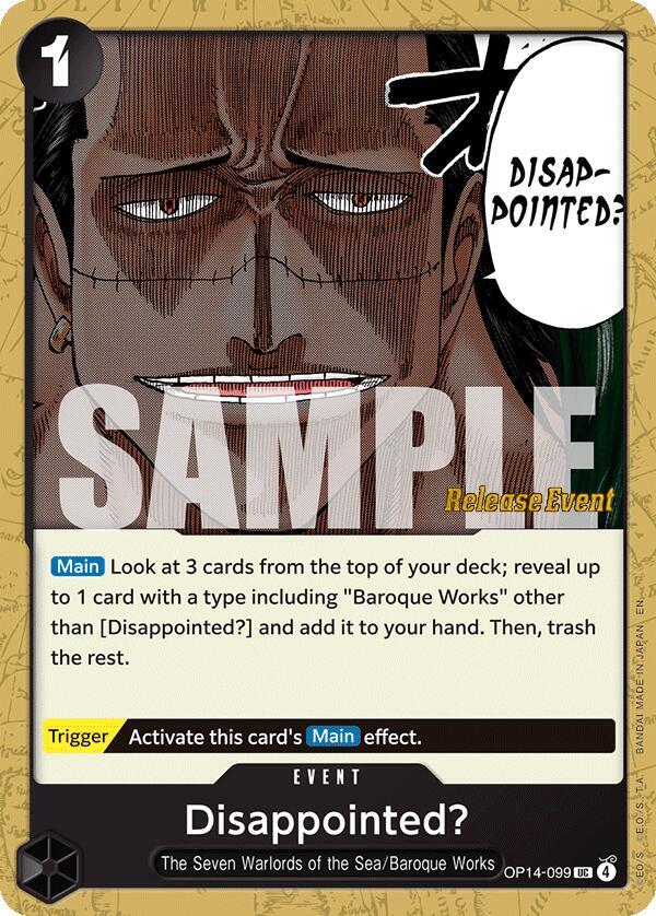 Disappointed? OP14-099 The Azure Sea's Seven Release Event Cards Card