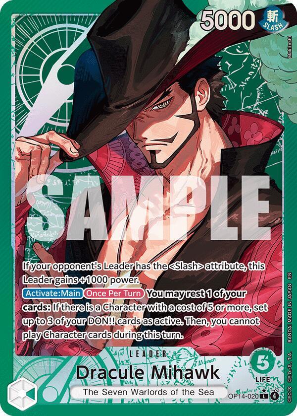 Dracule Mihawk - OP14-020 (Alternate Art) OP14-020 The Azure Sea's Seven Card