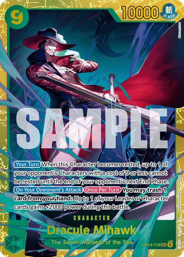 Dracule Mihawk - OP14-119 OP14-119 The Azure Sea's Seven Card