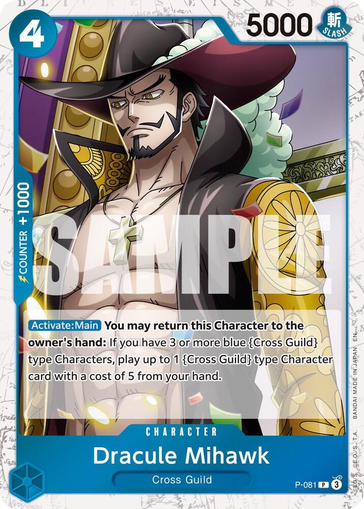 Dracule Mihawk - P-081 (Pirate Foil) P-081 Premium Booster -The Best- Vol. 2 Card
