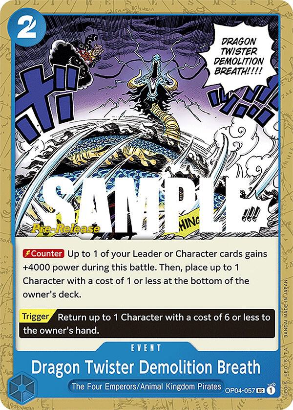 Dragon Twister Demolition Breath OP04-057 Kingdoms of Intrigue Pre-Release Cards Card