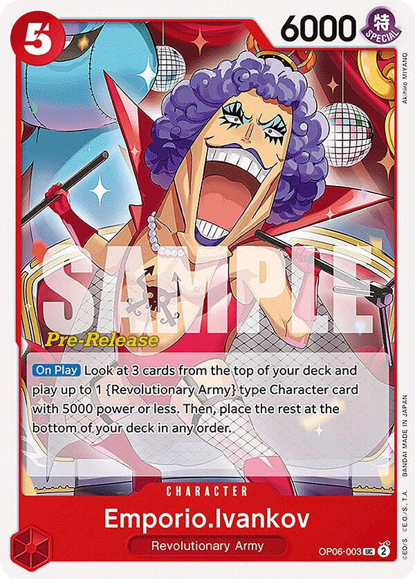 Emporio.Ivankov OP06-003 Wings of the Captain Pre-Release Cards Card