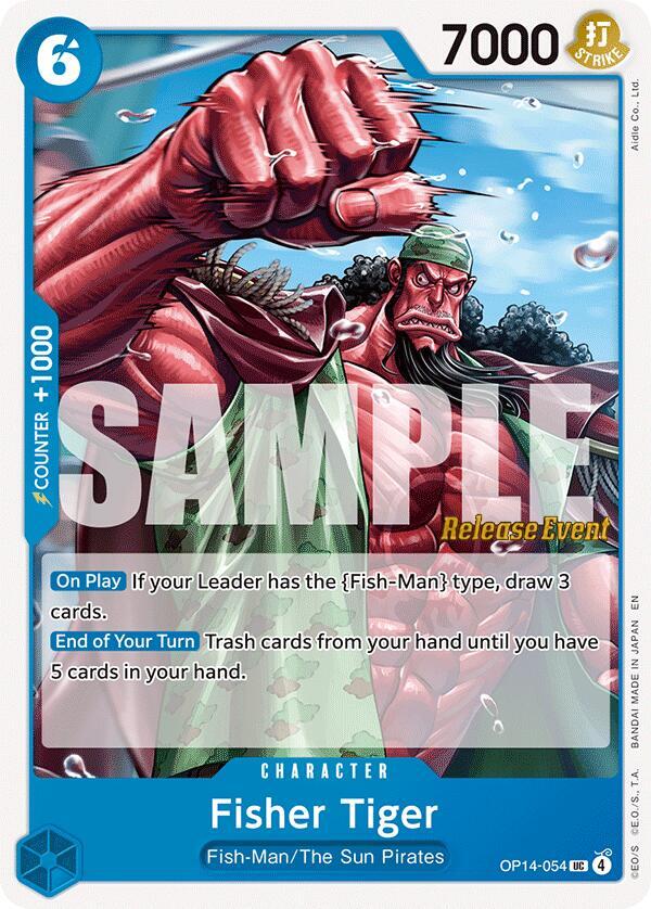 Fisher Tiger OP14-054 The Azure Sea's Seven Release Event Cards Card