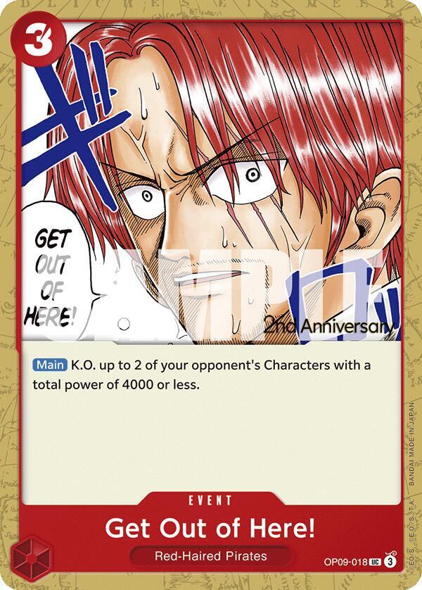 Get Out of Here! OP09-018 Emperors in the New World: 2nd Anniversary Tournament Cards Card