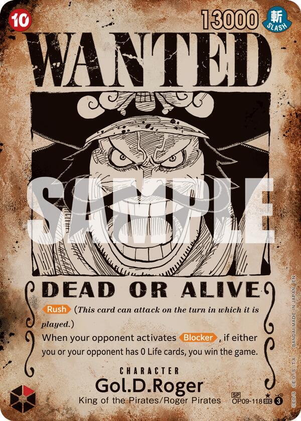 Gol.D.Roger - OP09-118 (SP) (Wanted Poster) OP09-118 Carrying On His Will Card