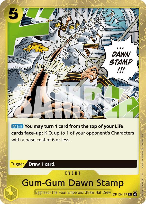 Gum-Gum Dawn Stamp OP13-117 Carrying On His Will Card