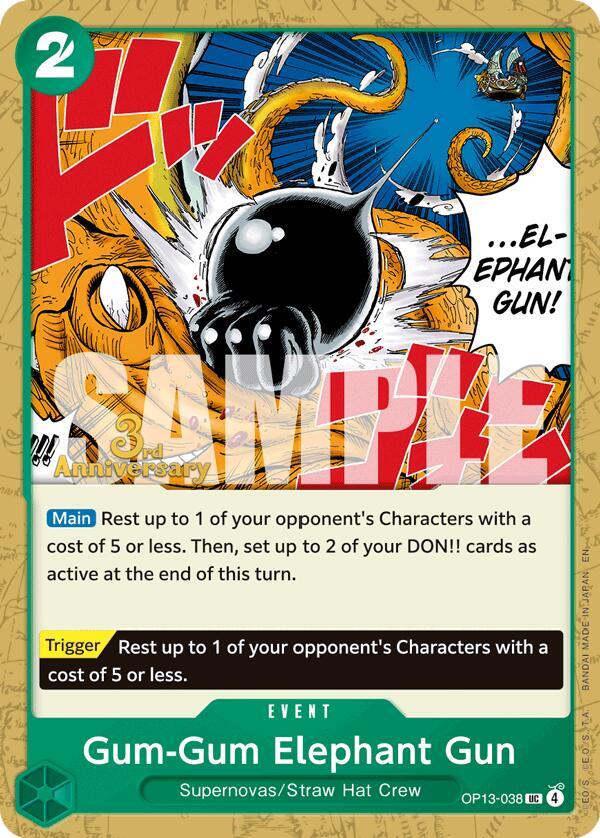 Gum-Gum Elephant Gun OP13-038 Carrying On His Will: 3rd Anniversary Tournament Cards Card