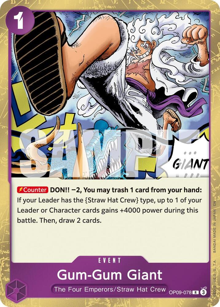 Gum-Gum Giant (Reprint) OP09-078 Premium Booster -The Best- Vol. 2 Card