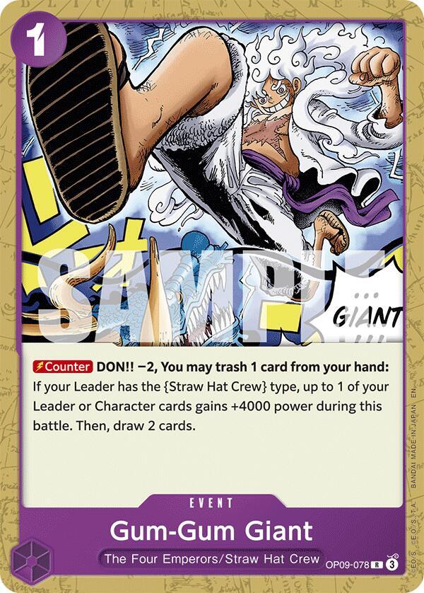 Gum-Gum Giant (Reprint) OP09-078 Starter Deck 26: PURPLE/BLACK Monkey.D.Luffy Card