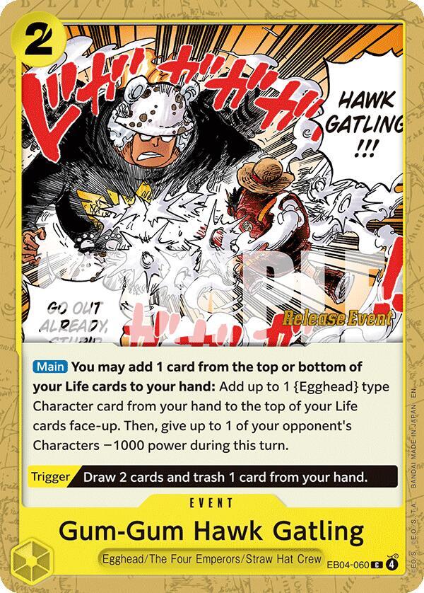 Gum-Gum Hawk Gatling EB04-060 Adventure on Kami's Island Release Event Cards Card