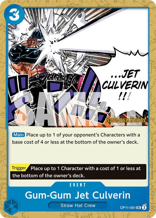Gum-Gum Jet Culverin OP11-061 A Fist of Divine Speed Release Event Cards Card